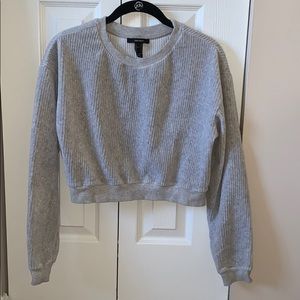 Forever 21 Gray Cropped Sweater- Small
